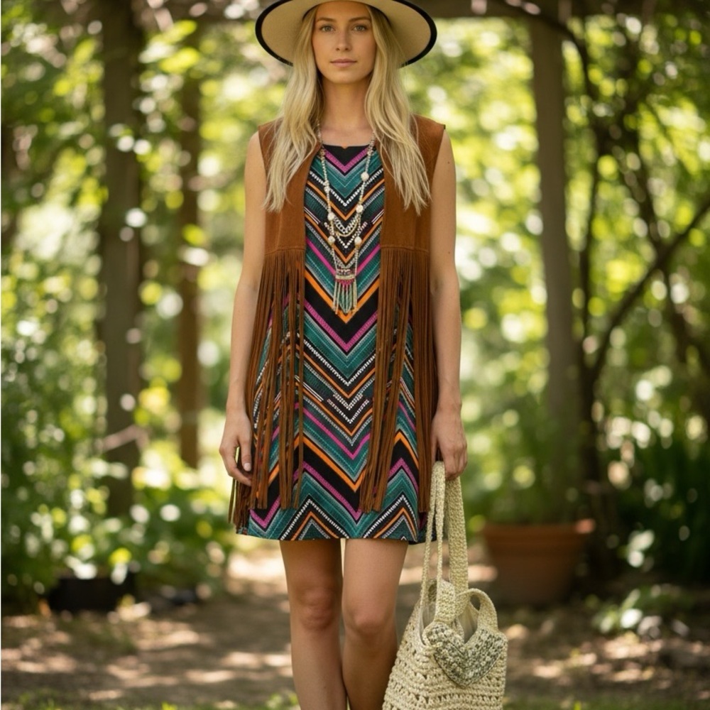 Bisou Bisou | Chevron Patterned Bodycon Dress | Sz M